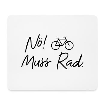 nö muss rad - Mousepad (Querformat) - Weiß - Vorne