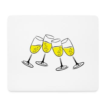 sekt glaeser - Mousepad (Querformat) - Weiß - Vorne