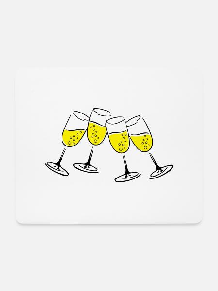 sekt glaeser - Mousepad (Querformat) - Weiß