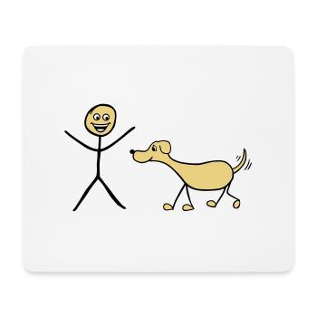 Me and Dog - Tapis de souris (format paysage) - blanc - Devant