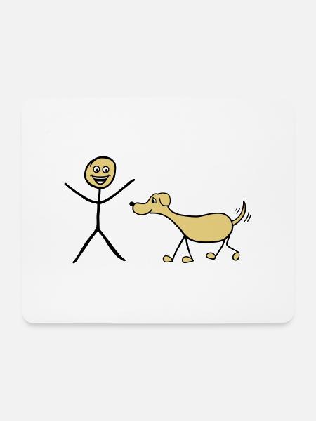 Ich und Hund - Mousepad (Querformat) - Weiß