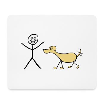 Me and Dog - Tapis de souris (format paysage) - blanc - Devant