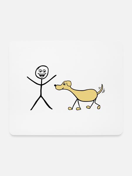 Ich und Hund - Mousepad (Querformat) - Weiß