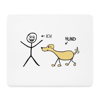 Ich und Hund - Mousepad (Querformat) - Weiß - Vorne