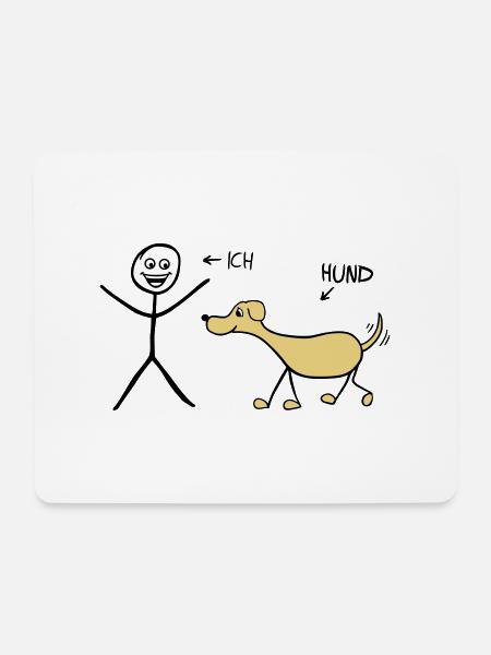 Ich und Hund - Mousepad (Querformat) - Weiß
