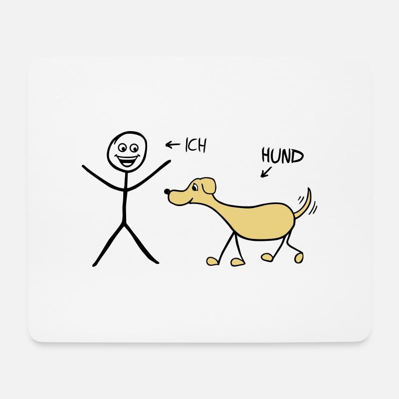 Ich und Hund - Mousepad (Querformat) - Weiß