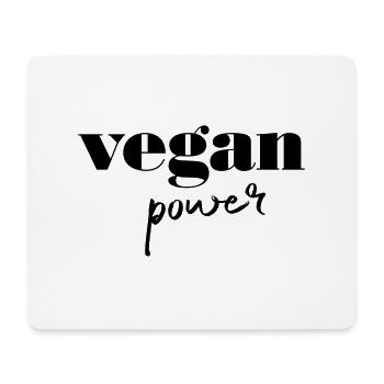 Vegan Power, Cool Typography, Slogan Quote - Mouse Pad (horizontal) - white - Front