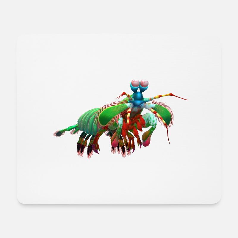 3D mantis shrimp - Mouse Pad (horizontal) - white
