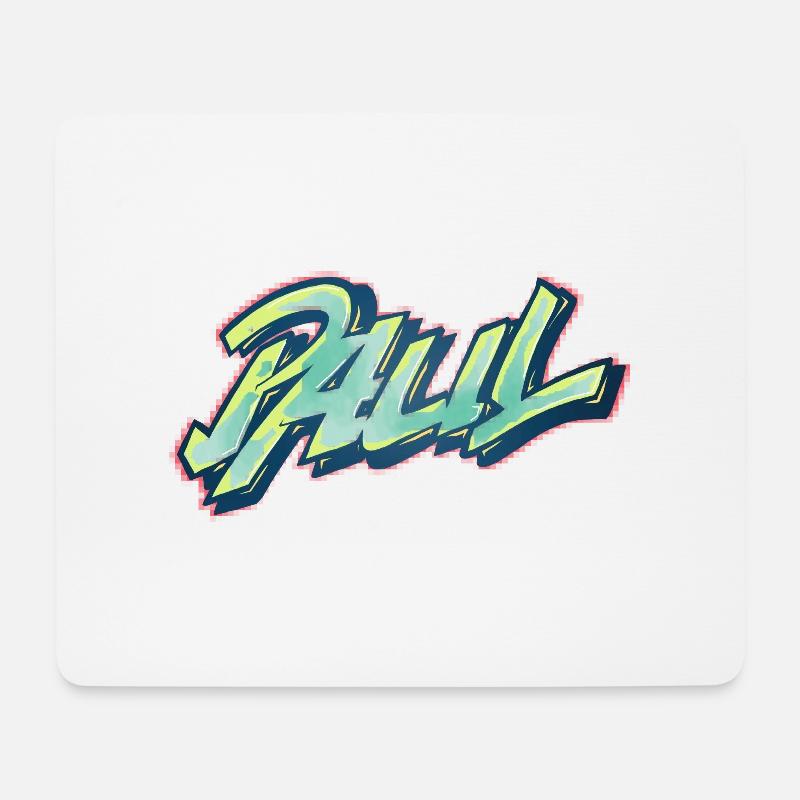 paul graffiti vorname - Mousepad (Querformat) - Weiß