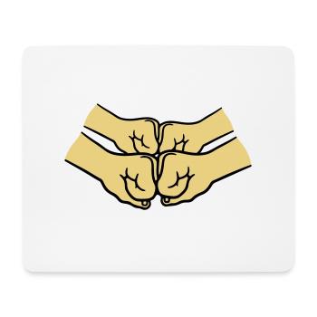 4 hands crew - Mouse Pad (horizontal) - white - Front