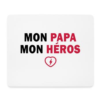 Mon papa mon héros - Tapis de souris (format paysage) - blanc - Devant