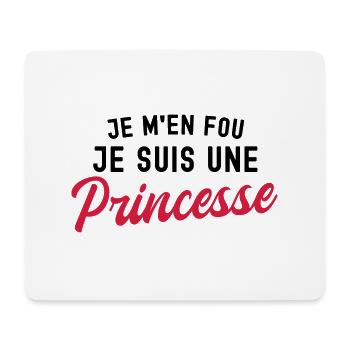 je m'en fou je suis une princesse - Tapis de souris (format paysage) - blanc - Devant