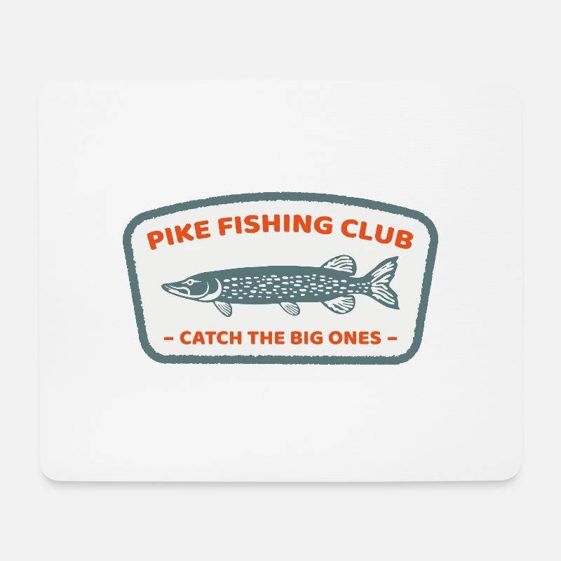 Cooles Pike Fishing Club Angel Retro Geschenk - Mousepad (Querformat) - Weiß