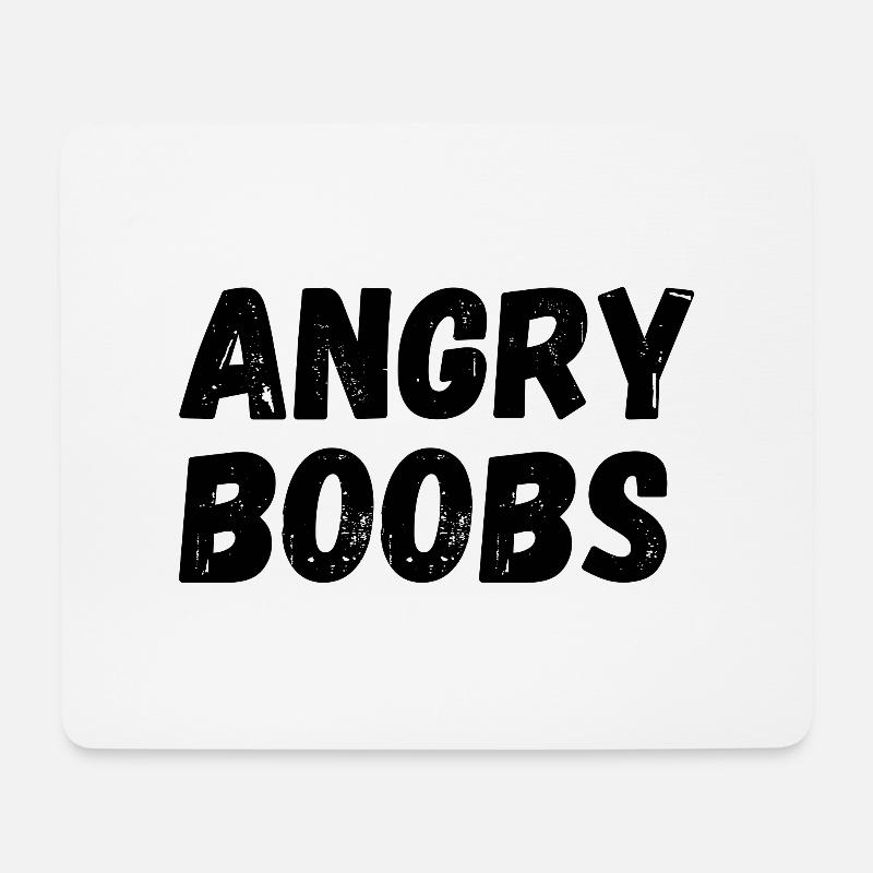 Angry Boobs - Mousepad (Querformat) - Weiß