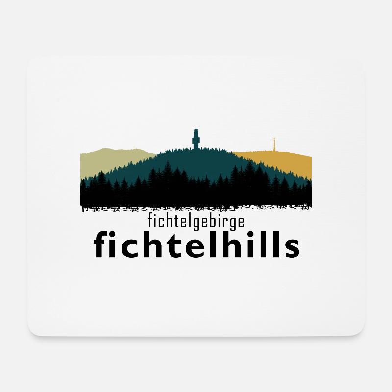 Fichtelgebirge Kösseine Schneeberg Ochsenkopf - Mousepad (Querformat) - Weiß