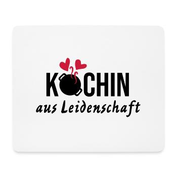 Köchin Leidenschaft Liebe Topf Herzen Kochen Gril - Mousepad (Querformat) - Weiß - Vorne