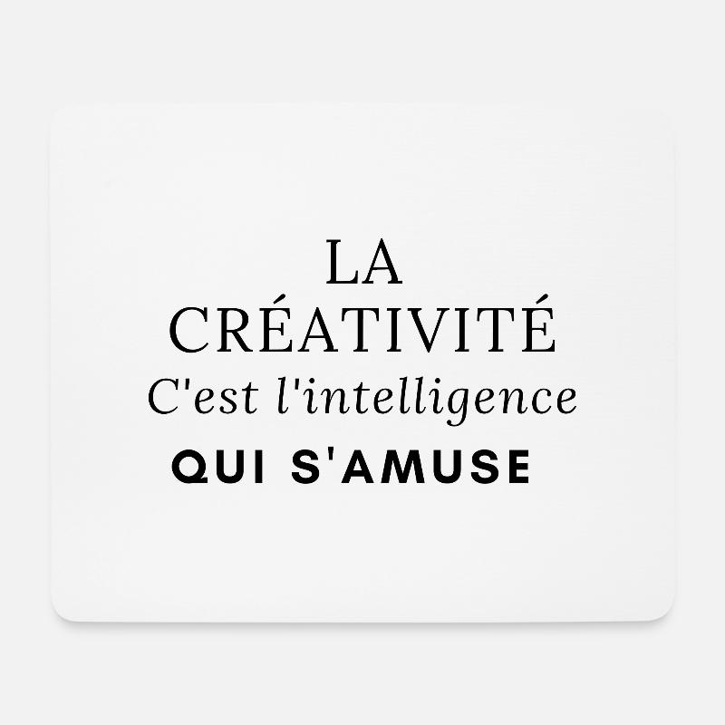 La créativité, c'est l'intelligence qui s'amuse - Tapis de souris (format paysage) - blanc