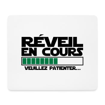 réveil (en cours),message,humour - Tapis de souris (format paysage) - blanc - Devant