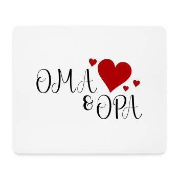Oma und Opa Herz - Mousepad (Querformat) - Weiß - Vorne