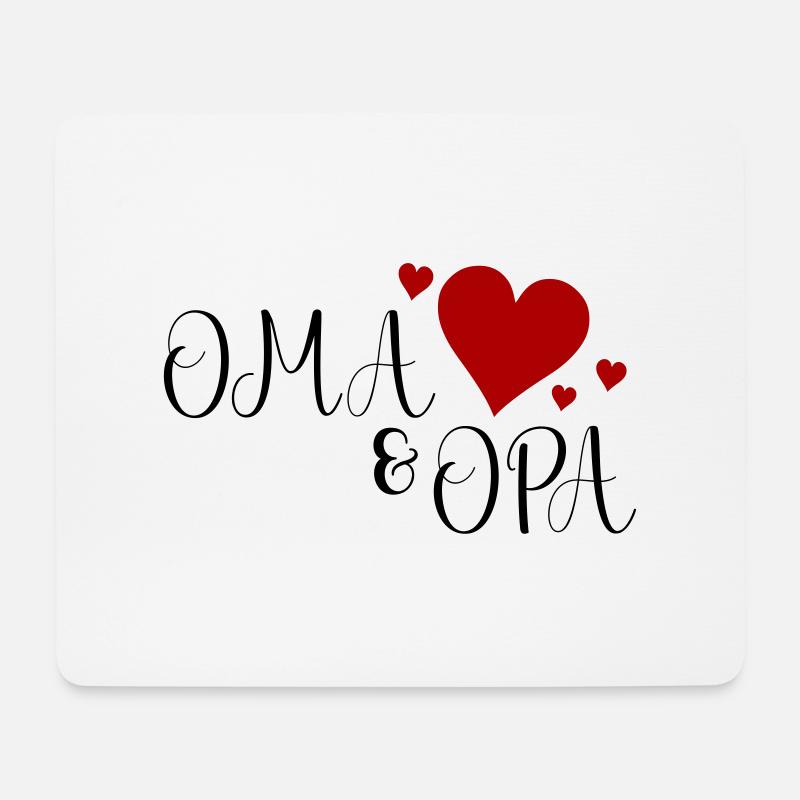 Oma und Opa Herz - Mousepad (Querformat) - Weiß