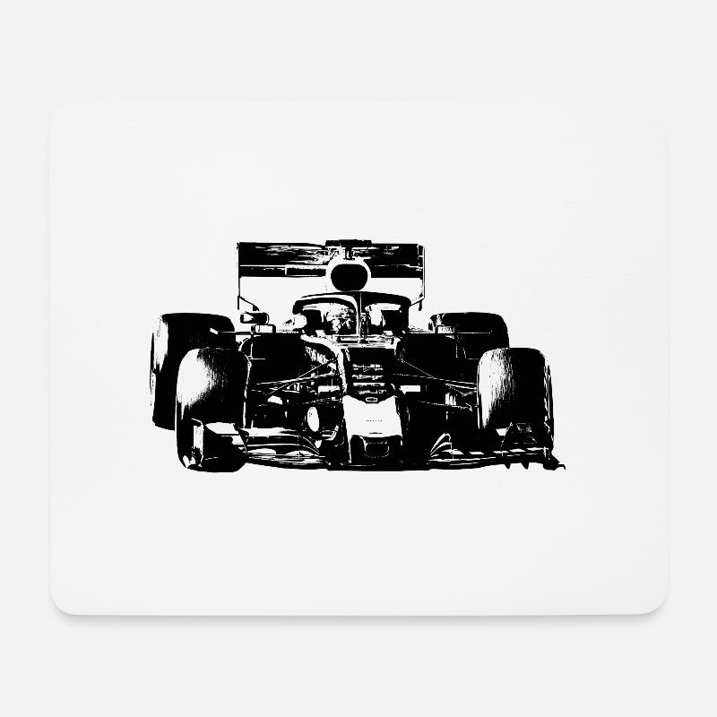 Rennauto - Mousepad (Querformat) - Weiß