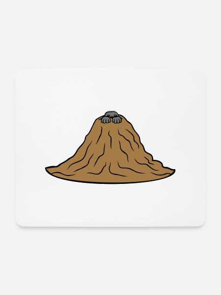 Maulwurf Hügel Berg - Mousepad (Querformat) - Weiß