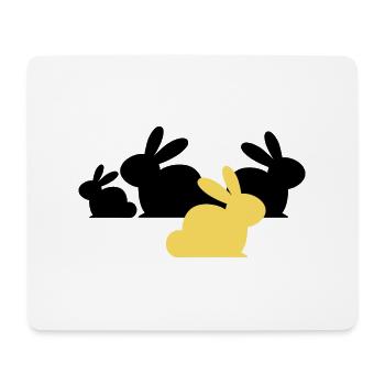 Osterhasen - Schwarz und Farbe - Mousepad (Querformat) - Weiß - Vorne