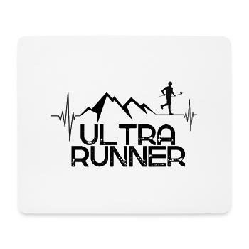 Ultra Runner mountains & heartbeat - Mouse Pad (horizontal) - white - Front