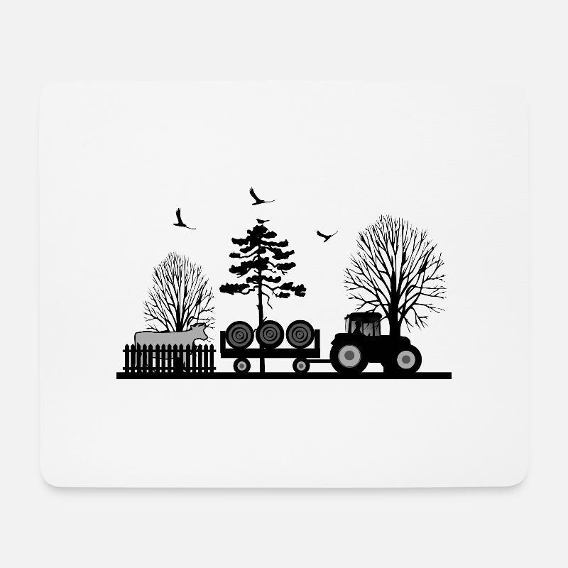 Traktor - Mousepad (Querformat) - Weiß
