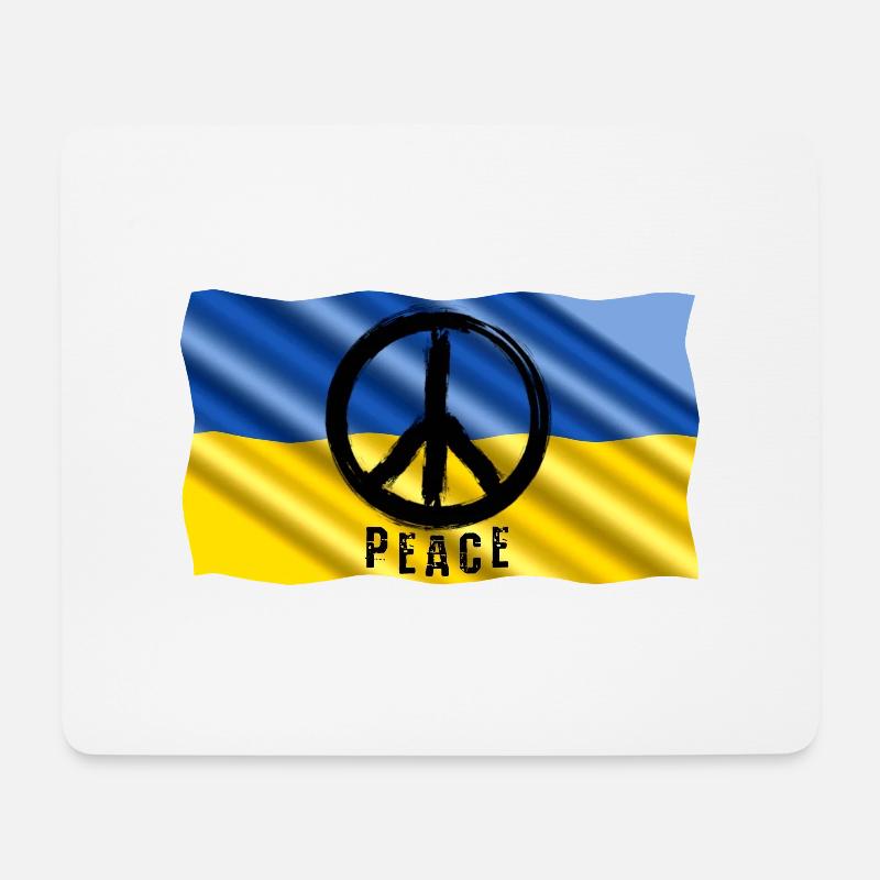 PEACEZEICHEN - auf ukrainischer Flagge Fahne - Mousepad (Querformat) - Weiß