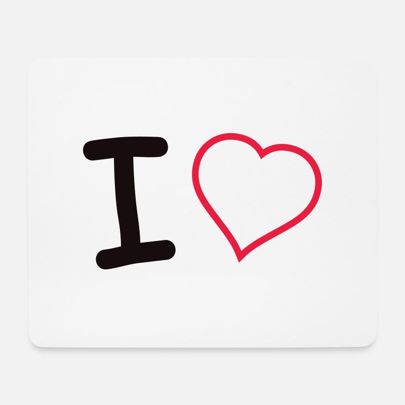 I Love - Mouse Pad (horizontal) - white