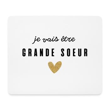 je vais etre grande sœur - Tapis de souris (format paysage) - blanc - Devant