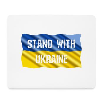 Stand with Ukraine - on waving flag - Mouse Pad (horizontal) - white - Front