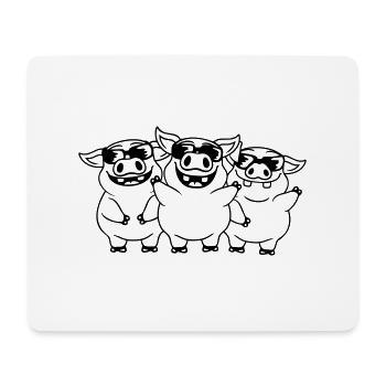 Team Sunglasses Cool Pigs - Mouse Pad (horizontal) - white - Front