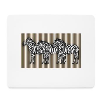 Zèbres - Tapis de souris (format paysage) - blanc - Devant