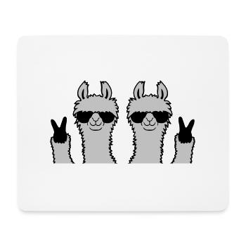 Team Llama Friends Peace - Mouse Pad (horizontal) - white - Front