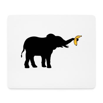 Grande silhouette d’éléphant banane - Tapis de souris (format paysage) - blanc - Devant