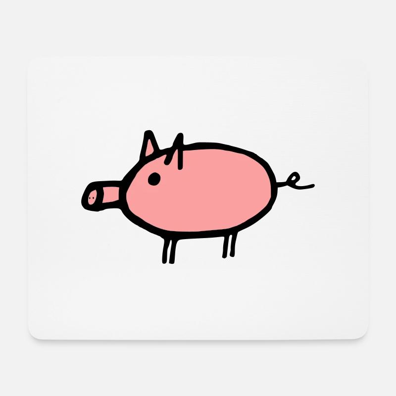 Schwein - Mousepad (Querformat) - Weiß