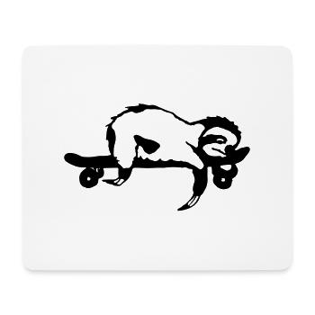 Faultier Skateboard Geschenkidee - Mousepad (Querformat) - Weiß - Vorne