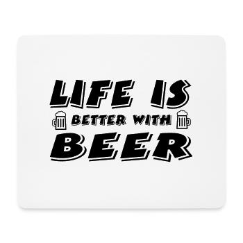 Bier - Mousepad (Querformat) - Weiß - Vorne