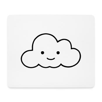 Süße Wolke mit Gesicht Süße Wolke Vektor - Mousepad (Querformat) - Weiß - Vorne