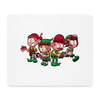 Christmas Worker Elves - Mouse Pad (horizontal) - white - Front