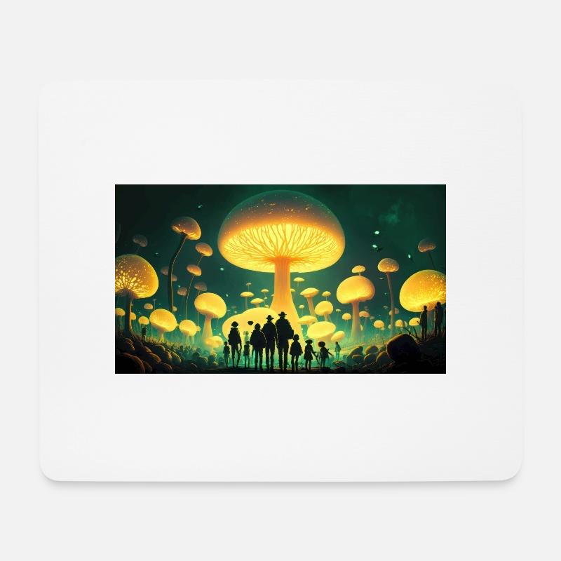 Pilze Stadt - Mousepad (Querformat) - Weiß