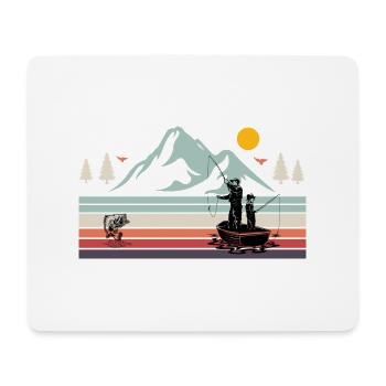 Gift fishing fishing fisherman fishing landscape - Mouse Pad (horizontal) - white - Front