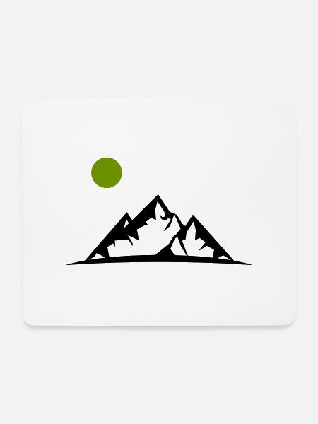 berge - Mousepad (Querformat) - Weiß