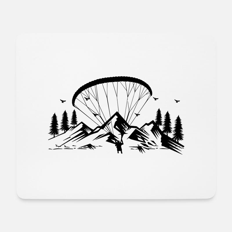 Schwerelose Leidenschaft: Genussvolles Paragliding - Mousepad (Querformat) - Weiß
