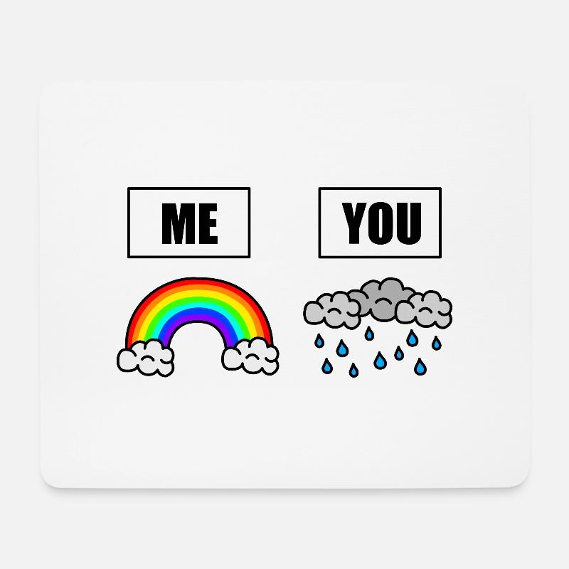 Welt voller Regenwolken - sei der Regenbogen - Mousepad (Querformat) - Weiß