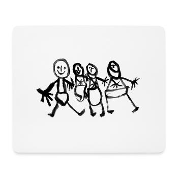 Krakelfamilie Kinderzeichnung Familie - Mousepad (Querformat) - Weiß - Vorne