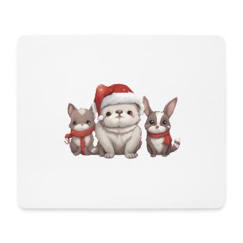 Amis de Noël - Tapis de souris (format paysage) - blanc - Devant