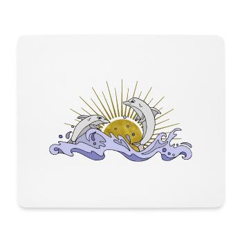 Dauphins - Tapis de souris (format paysage) - blanc - Devant